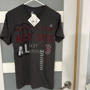 Boston Red Sox Al East Division T Shirt Mens Sz Small MLB Baseball Sports Gray